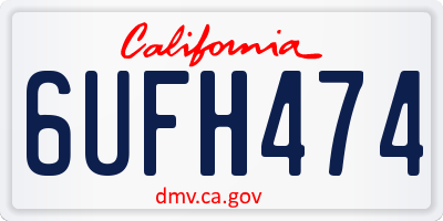 CA license plate 6UFH474