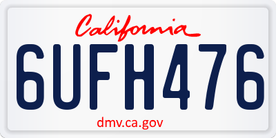 CA license plate 6UFH476