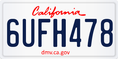 CA license plate 6UFH478