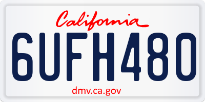 CA license plate 6UFH480