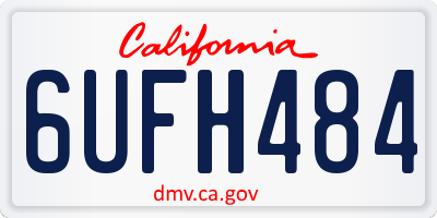 CA license plate 6UFH484