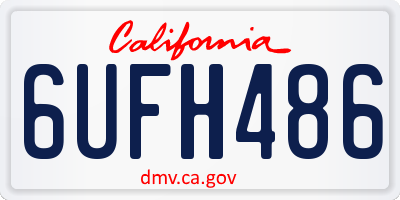 CA license plate 6UFH486