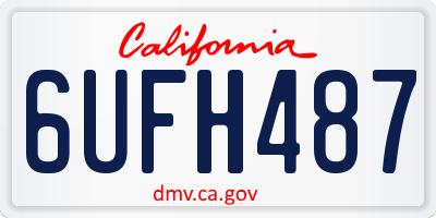 CA license plate 6UFH487
