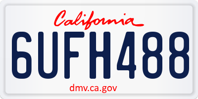 CA license plate 6UFH488