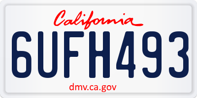 CA license plate 6UFH493