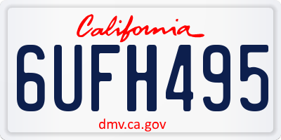 CA license plate 6UFH495