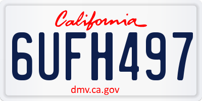 CA license plate 6UFH497