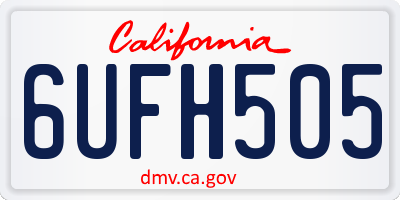 CA license plate 6UFH505