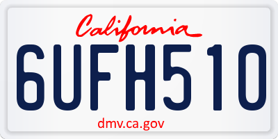 CA license plate 6UFH510
