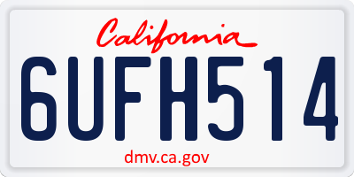 CA license plate 6UFH514