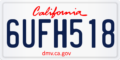 CA license plate 6UFH518