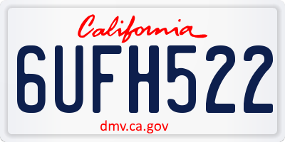 CA license plate 6UFH522