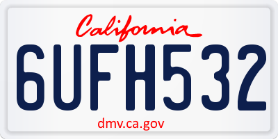 CA license plate 6UFH532