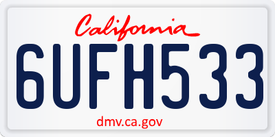 CA license plate 6UFH533