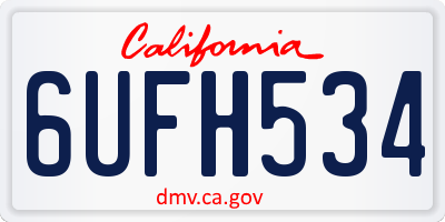 CA license plate 6UFH534
