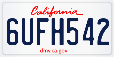 CA license plate 6UFH542