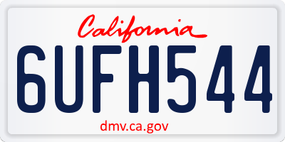 CA license plate 6UFH544