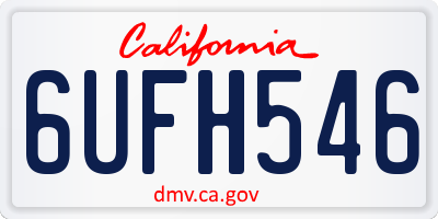 CA license plate 6UFH546