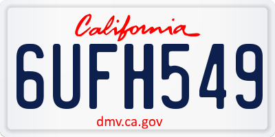 CA license plate 6UFH549