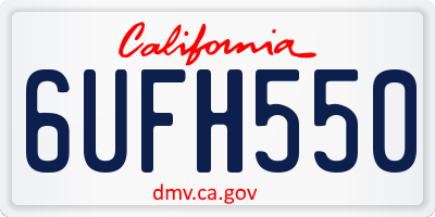 CA license plate 6UFH550