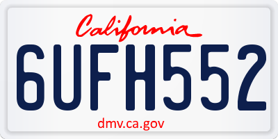 CA license plate 6UFH552