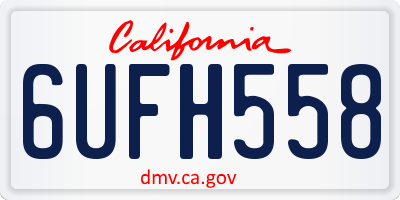 CA license plate 6UFH558