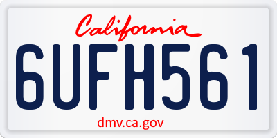 CA license plate 6UFH561