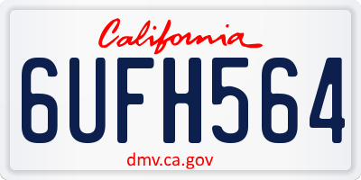 CA license plate 6UFH564