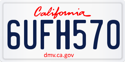 CA license plate 6UFH570