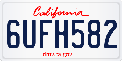 CA license plate 6UFH582