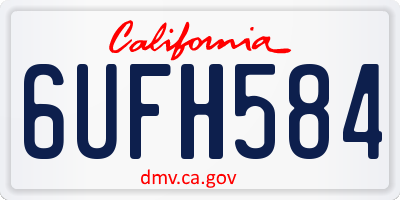 CA license plate 6UFH584