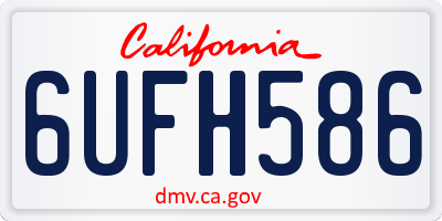 CA license plate 6UFH586