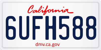 CA license plate 6UFH588