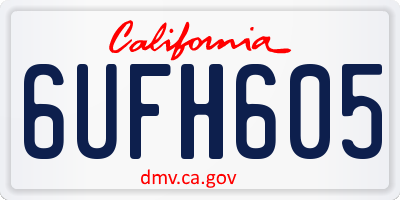 CA license plate 6UFH605