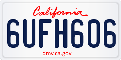 CA license plate 6UFH606