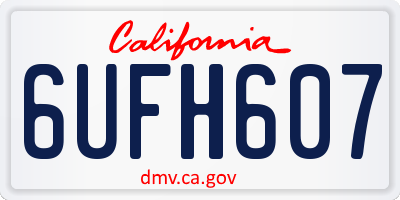 CA license plate 6UFH607
