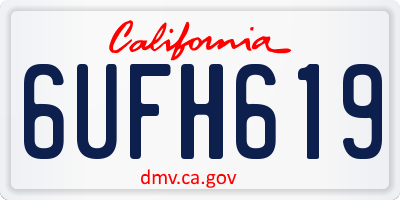 CA license plate 6UFH619