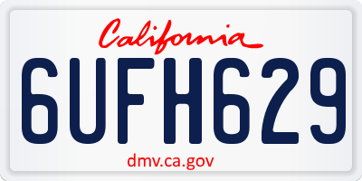 CA license plate 6UFH629