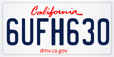 CA license plate 6UFH630