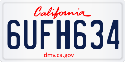 CA license plate 6UFH634