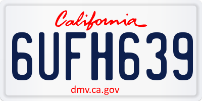 CA license plate 6UFH639