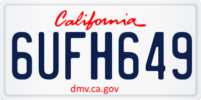 CA license plate 6UFH649