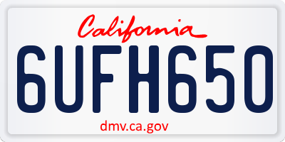 CA license plate 6UFH650