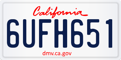 CA license plate 6UFH651
