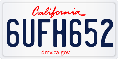 CA license plate 6UFH652