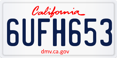CA license plate 6UFH653
