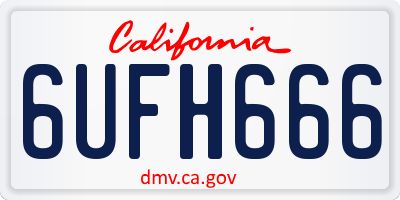 CA license plate 6UFH666