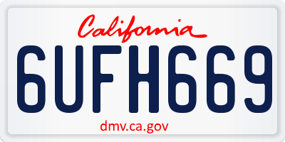 CA license plate 6UFH669
