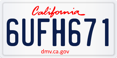 CA license plate 6UFH671