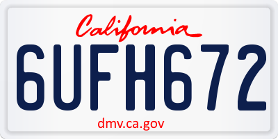 CA license plate 6UFH672